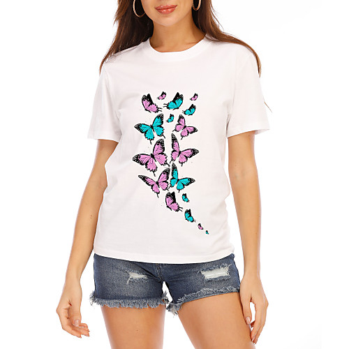 Women's T-shirt Graphic Tops - Print Round Neck Basic Daily Summer White S M L XL 2XL 3XL 4XL
Women's T-shirt Graphic Tops - Print Round Neck Basic Daily Summer White S M L XL 2XL 3XL 4XL