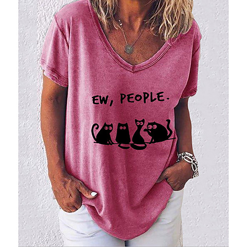 Women's T-shirt Animal Letter Tops Round Neck Cotton Daily Summer White Black Blue Blushing Pink Army Green Gray S M L XL 2XL 3XL 4XL 5XL
Women's T-shirt Animal Letter Tops Round Neck Cotton Daily Summer White Black Blue Blushing Pink Army Green Gray S M L XL 2XL 3XL 4XL 5XL