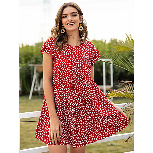 Women's A Line Dress Short Mini Dress Red Short Sleeve Polka Dot Print Summer Round Neck Hot Casual 2021 S M L XL
Women's A Line Dress Short Mini Dress Red Short Sleeve Polka Dot Print Summer Round Neck Hot Casual 2021 S M L XL