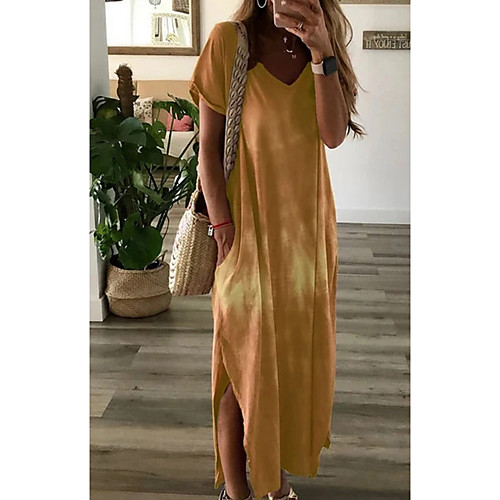 Women's A-Line Dress Maxi long Dress - Short Sleeves Tie Dye Summer Casual 2020 Purple Red Yellow Blushing Pink Khaki Green Brown S M L XL XXL XXXL
Women's A-Line Dress Maxi long Dress - Short Sleeves Tie Dye Summer Casual 2020 Purple Red Yellow Blushing Pink Khaki Green Brown S M L XL XXL XXXL