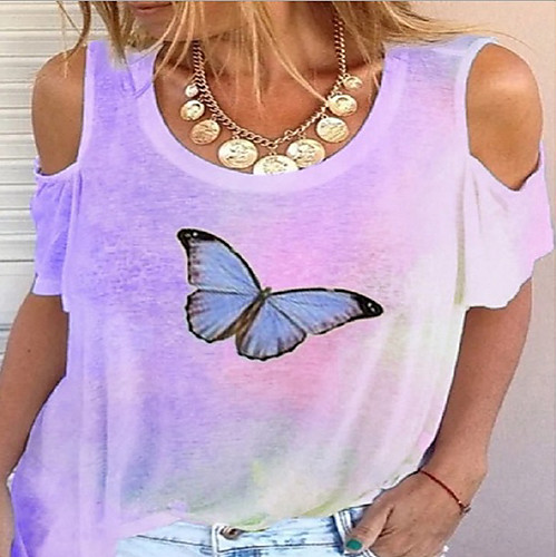 Women's T-shirt Graphic Tops Round Neck Loose Daily Summer Blue Purple Yellow Blushing Pink S M L XL 2XL 3XL
Women's T-shirt Graphic Tops Round Neck Loose Daily Summer Blue Purple Yellow Blushing Pink S M L XL 2XL 3XL