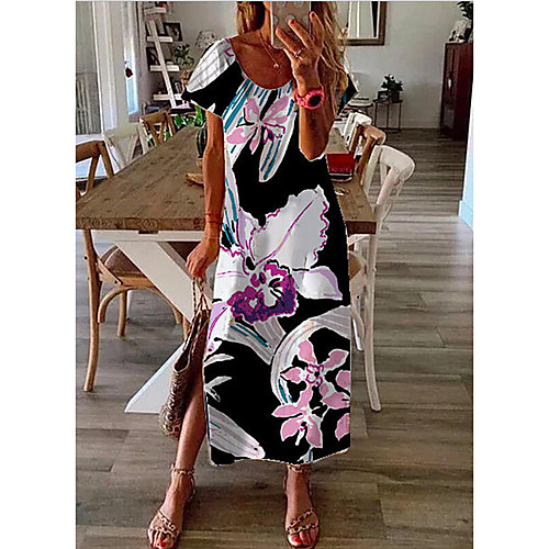Women's A-Line Dress Maxi long Dress - Short Sleeves Print Summer Casual Chinoiserie 2020 Black S M L XL
Women's A-Line Dress Maxi long Dress - Short Sleeves Print Summer Casual Chinoiserie 2020 Black S M L XL