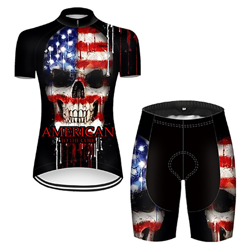 21Grams Women's Short Sleeve Cycling Jersey with Shorts Black / Blue Skull Bike Breathable Sports Patterned Mountain Bike MTB Road Bike Cycling Clothing Apparel / Stretchy
21Grams Women's Short Sleeve Cycling Jersey with Shorts Black / Blue Skull Bike Breathable Sports Patterned Mountain Bike MTB Road Bike Cycling Clothing Apparel / Stretchy