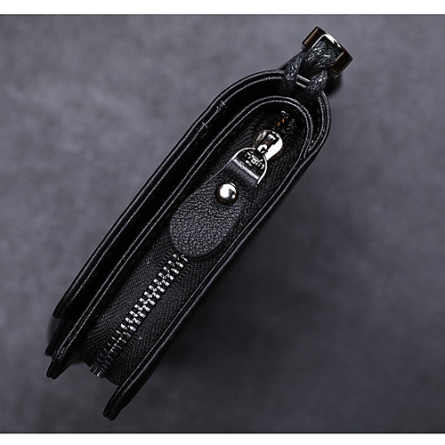 Men's Zipper Cowhide Clutch / Card & ID Holder / Coin Purse Black / Tri-fold
Men's Zipper Cowhide Clutch / Card & ID Holder / Coin Purse Black / Tri-fold