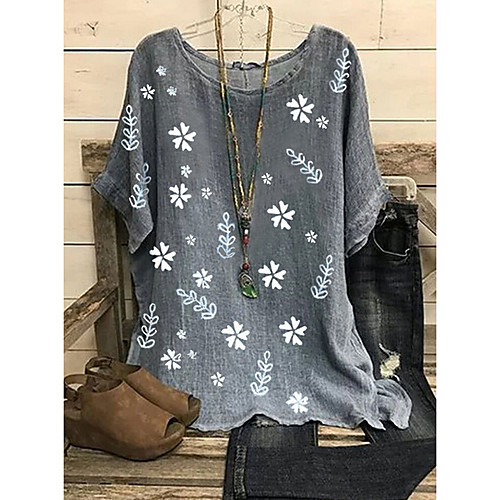 Women's T-shirt Floral Tops Round Neck Daily Summer Yellow Gray Light Blue M L XL 2XL 3XL
Women's T-shirt Floral Tops Round Neck Daily Summer Yellow Gray Light Blue M L XL 2XL 3XL