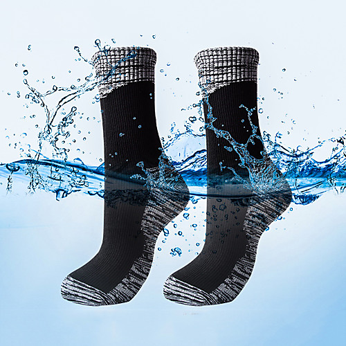 

R-BAO Hiking Socks Socks 1 Pair Waterproof Breathable Sweat-wicking Comfortable Cotton Autumn / Fall Spring Summer for Men's Women's Fishing Climbing Camping / Hiking / Caving Black / Winter