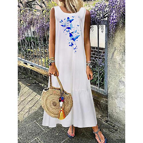 Women's A-Line Dress Maxi long Dress - Sleeveless Butterfly Summer Casual Boho Daily Holiday Vacation 2020 White M L XL XXL XXXL
Women's A-Line Dress Maxi long Dress - Sleeveless Butterfly Summer Casual Boho Daily Holiday Vacation 2020 White M L XL XXL XXXL