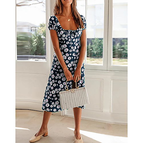 Women's A-Line Dress Knee Length Dress - Short Sleeves Floral Summer Casual Boho 2020 Red Green Dusty Blue S M L XL
Women's A-Line Dress Knee Length Dress - Short Sleeves Floral Summer Casual Boho 2020 Red Green Dusty Blue S M L XL