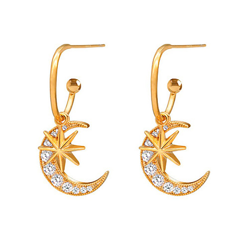 Women's Cubic Zirconia Stud Earrings Stardust Moon Star Sweet Cute Earrings Jewelry Gold For Party Daily Club Festival 1 Pair
Women's Cubic Zirconia Stud Earrings Stardust Moon Star Sweet Cute Earrings Jewelry Gold For Party Daily Club Festival 1 Pair