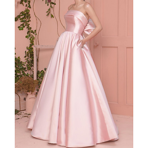 A-Line Minimalist Elegant Engagement Prom Dress Strapless Sleeveless Floor Length Satin with Pleats 2021
A-Line Minimalist Elegant Engagement Prom Dress Strapless Sleeveless Floor Length Satin with Pleats 2021
