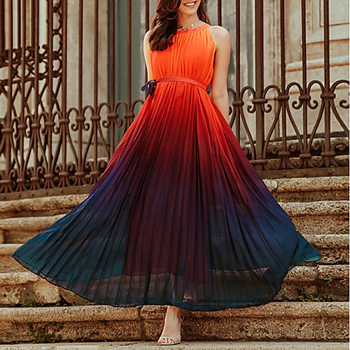 Women's Chiffon Dress Maxi long Dress Rainbow Sleeveless Color Gradient Summer Round Neck Work 2021 S M L XL
Women's Chiffon Dress Maxi long Dress Rainbow Sleeveless Color Gradient Summer Round Neck Work 2021 S M L XL