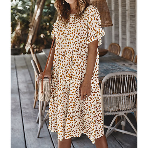 Women's Shift Dress Knee Length Dress White Yellow Orange Green Navy Blue Short Sleeve Polka Dot Summer Round Neck Casual 2021 S M L XL
Women's Shift Dress Knee Length Dress White Yellow Orange Green Navy Blue Short Sleeve Polka Dot Summer Round Neck Casual 2021 S M L XL