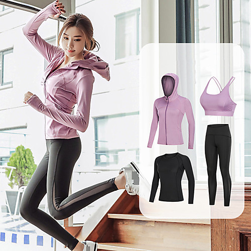 Women's Thumbhole Mesh Mesh Tracksuit Activewear Set Workout Outfits 4pcs Running Fitness Jogging Breathable Quick Dry Moisture Wicking Sportswear Athletic Clothing Set Long Sleeve Activewear Stretchy
Women's Thumbhole Mesh Mesh Tracksuit Activewear Set Workout Outfits 4pcs Running Fitness Jogging Breathable Quick Dry Moisture Wicking Sportswear Athletic Clothing Set Long Sleeve Activewear Stretchy