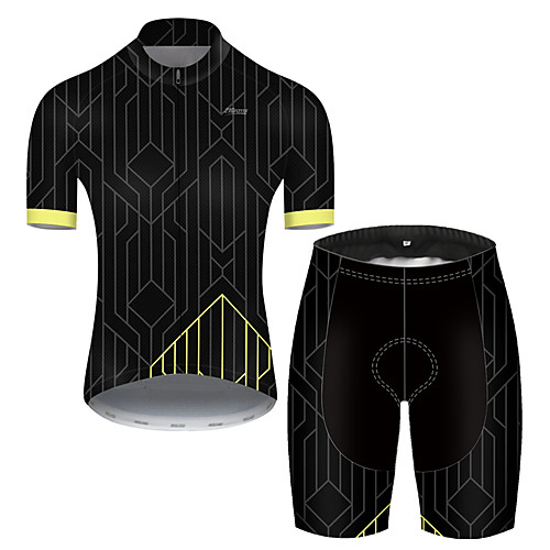 21Grams Men's Short Sleeve Cycling Jersey with Shorts Black / Yellow Bike Breathable Sports Patterned Mountain Bike MTB Road Bike Cycling Clothing Apparel / Stretchy
21Grams Men's Short Sleeve Cycling Jersey with Shorts Black / Yellow Bike Breathable Sports Patterned Mountain Bike MTB Road Bike Cycling Clothing Apparel / Stretchy