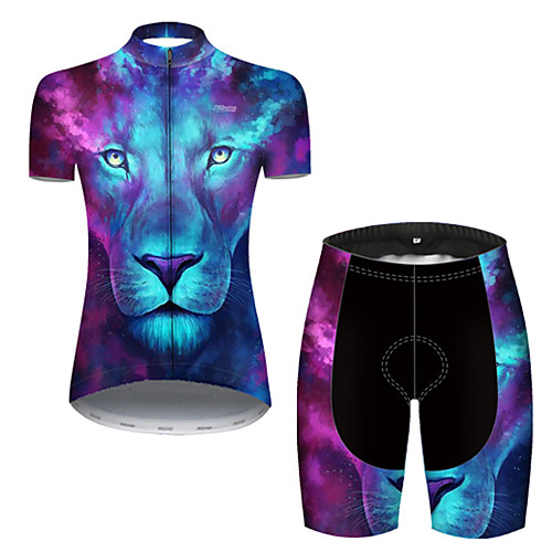 21Grams Women's Short Sleeve Cycling Jersey with Shorts Nylon Polyester Blue Gradient Animal Lion Bike Clothing Suit Breathable 3D Pad Quick Dry Ultraviolet Resistant Reflective Strips Sports Gradient
21Grams Women's Short Sleeve Cycling Jersey with Shorts Nylon Polyester Blue Gradient Animal Lion Bike Clothing Suit Breathable 3D Pad Quick Dry Ultraviolet Resistant Reflective Strips Sports Gradient