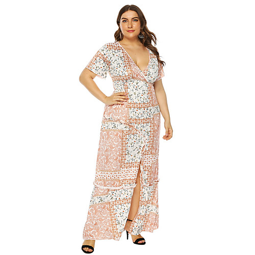 Women's A-Line Dress Maxi long Dress - Short Sleeves Print Summer Casual Vintage 2020 Orange L XL XXL XXXL XXXXL
Women's A-Line Dress Maxi long Dress - Short Sleeves Print Summer Casual Vintage 2020 Orange L XL XXL XXXL XXXXL