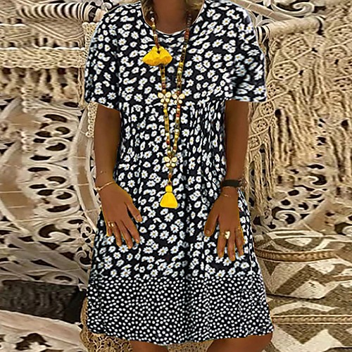 Women's A-Line Dress Knee Length Dress - Short Sleeves Floral Summer Casual Boho Vacation 2020 Black Red M L XL XXL
Women's A-Line Dress Knee Length Dress - Short Sleeves Floral Summer Casual Boho Vacation 2020 Black Red M L XL XXL