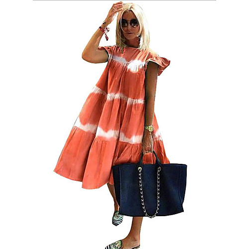 Women's A-Line Dress Knee Length Dress - Short Sleeves Tie Dye Summer Casual Mumu 2020 White Black Blushing Pink Fuchsia Orange Green Light Green Rainbow S M L XL XXL XXXL
Women's A-Line Dress Knee Length Dress - Short Sleeves Tie Dye Summer Casual Mumu 2020 White Black Blushing Pink Fuchsia Orange Green Light Green Rainbow S M L XL XXL XXXL