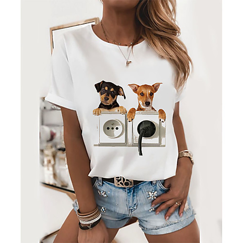 Women's Tops Graphic T-shirt - Print Round Neck Basic Daily Spring Summer White XS S M L XL 2XL 3XL 4XL
Women's Tops Graphic T-shirt - Print Round Neck Basic Daily Spring Summer White XS S M L XL 2XL 3XL 4XL