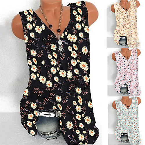 Women's Tank Top Floral Flower V Neck Tops Loose Chiffon Basic Top Black Yellow Blushing Pink
Women's Tank Top Floral Flower V Neck Tops Loose Chiffon Basic Top Black Yellow Blushing Pink