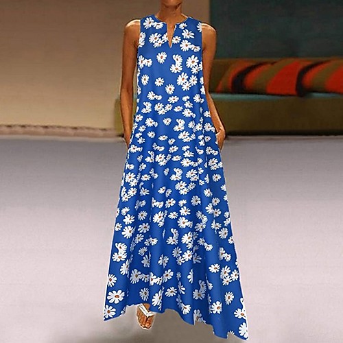 Women's A-Line Dress Maxi long Dress - Sleeveless Floral Summer Casual 2020 White Blue Green Navy Blue S M L XL XXL XXXL XXXXL XXXXXL
Women's A-Line Dress Maxi long Dress - Sleeveless Floral Summer Casual 2020 White Blue Green Navy Blue S M L XL XXL XXXL XXXXL XXXXXL