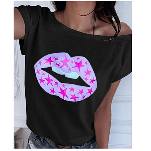 Women's Tops Graphic T-shirt Round Neck Daily Black S M L XL 2XL
Women's Tops Graphic T-shirt Round Neck Daily Black S M L XL 2XL