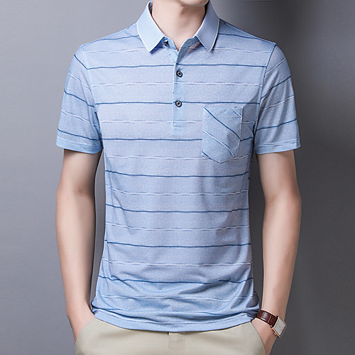 Men's Polo Striped Short Sleeve Daily Tops Business Basic Blue Blushing Pink Gray
Men's Polo Striped Short Sleeve Daily Tops Business Basic Blue Blushing Pink Gray