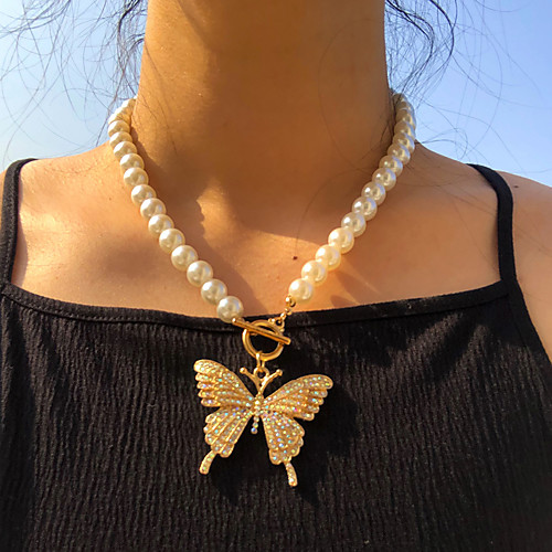 Women's Pendant Necklace Classic Butterfly Korean Imitation Pearl Chrome Gold 46 cm Necklace Jewelry For Prom Beach
Women's Pendant Necklace Classic Butterfly Korean Imitation Pearl Chrome Gold 46 cm Necklace Jewelry For Prom Beach