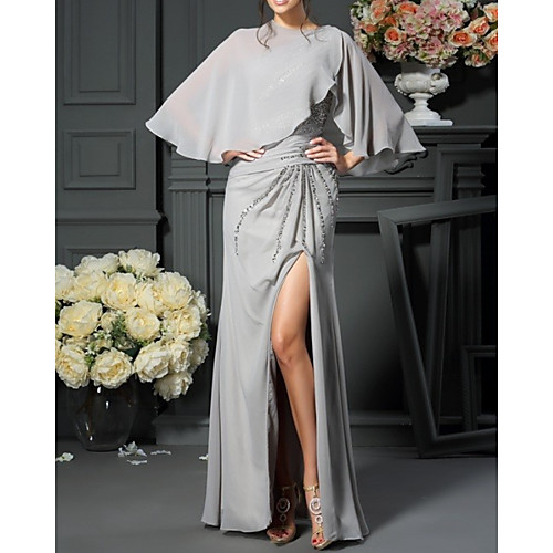 Sheath / Column Mother of the Bride Dress Elegant One Shoulder Floor Length Chiffon Sequined Sleeveless with Split Front 2021
Sheath / Column Mother of the Bride Dress Elegant One Shoulder Floor Length Chiffon Sequined Sleeveless with Split Front 2021