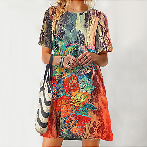 Women's A-Line Dress Knee Length Dress - Short Sleeves Floral Summer Casual 2020 Red Green M L XL XXL XXXL XXXXL
Women's A-Line Dress Knee Length Dress - Short Sleeves Floral Summer Casual 2020 Red Green M L XL XXL XXXL XXXXL