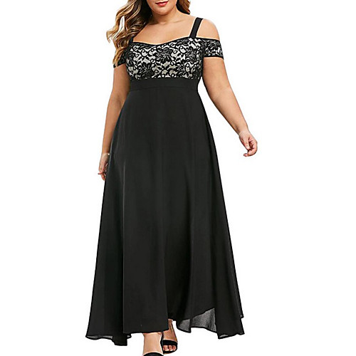 Women's Plus Size A Line Dress Solid Color Off Shoulder Lace Short Sleeve Spring Summer Vintage Sexy Prom Dress Maxi long Dress Party Dress
Women's Plus Size A Line Dress Solid Color Off Shoulder Lace Short Sleeve Spring Summer Vintage Sexy Prom Dress Maxi long Dress Party Dress