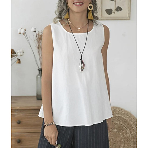 Women's Tops Solid Colored Shirt - Patchwork Round Neck Basic Daily Summer White M L XL 2XL
Women's Tops Solid Colored Shirt - Patchwork Round Neck Basic Daily Summer White M L XL 2XL