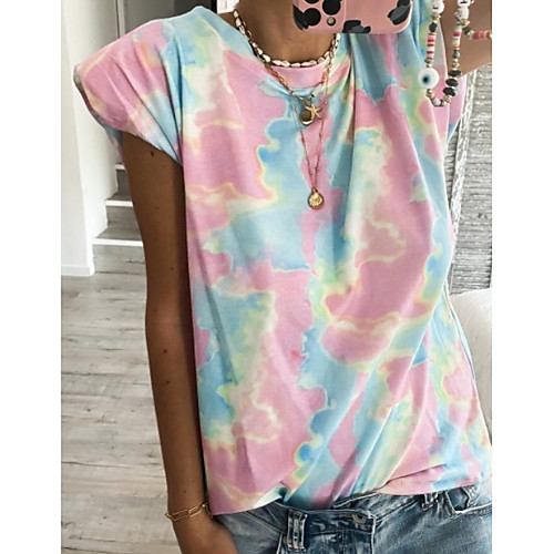 Women's T-shirt Tie Dye Round Neck Tops Loose Cotton Basic Top Blue Purple Yellow
Women's T-shirt Tie Dye Round Neck Tops Loose Cotton Basic Top Blue Purple Yellow