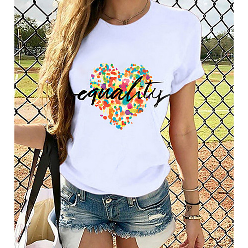 Women's Tops Graphic T-shirt - Print Round Neck Basic Daily Spring Summer White XS S M L XL 2XL 3XL 4XL
Women's Tops Graphic T-shirt - Print Round Neck Basic Daily Spring Summer White XS S M L XL 2XL 3XL 4XL