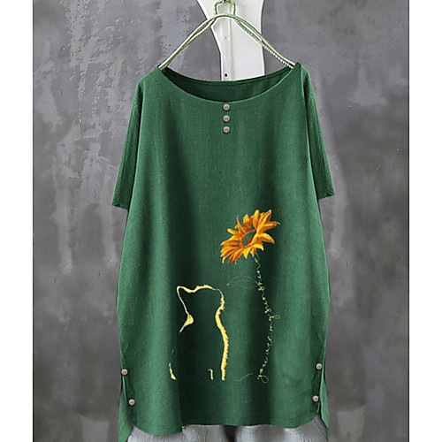 Women's T-shirt Floral Flower Round Neck Tops Loose Basic Top Blue Fuchsia Green
Women's T-shirt Floral Flower Round Neck Tops Loose Basic Top Blue Fuchsia Green