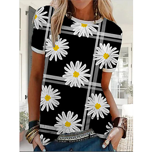 Women's T-shirt Floral Graphic Daisy Tops - Print Round Neck Basic Daily Black M L XL 2XL 3XL
Women's T-shirt Floral Graphic Daisy Tops - Print Round Neck Basic Daily Black M L XL 2XL 3XL