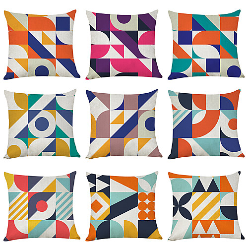 9 pcs Linen Pillow Cover, Mondriania Geometric Casual Modern Square Traditional Classic
9 pcs Linen Pillow Cover, Mondriania Geometric Casual Modern Square Traditional Classic