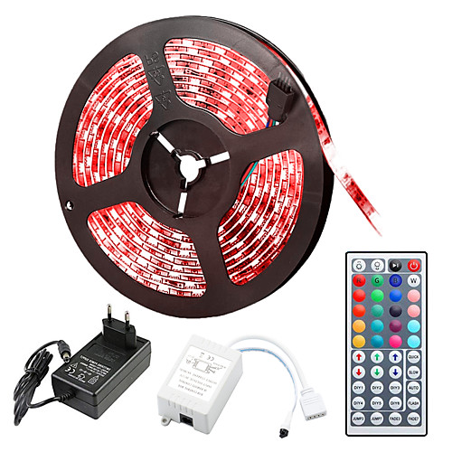 

5m Flexible LED Strip Lights Light Sets RGB Tiktok Lights 150 LEDs 5050 SMD 10mm RGB Remote Control RC Cuttable Dimmable 12 V Linkable Self-adhesive Color-Changing IP44