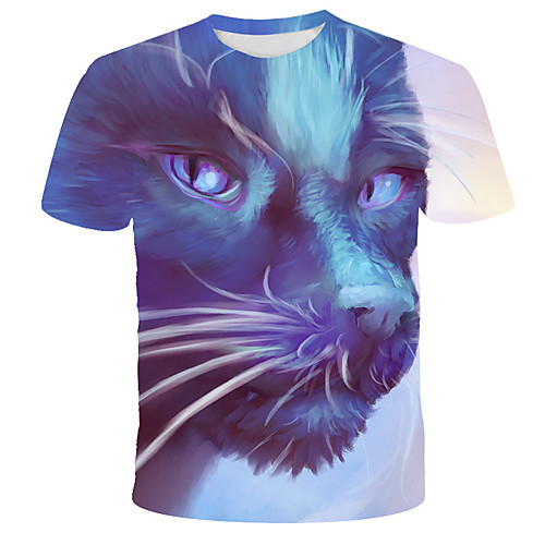 Men's Graphic Animal Cat Print T-shirt Street chic Exaggerated Daily Holiday Blue
Men's Graphic Animal Cat Print T-shirt Street chic Exaggerated Daily Holiday Blue