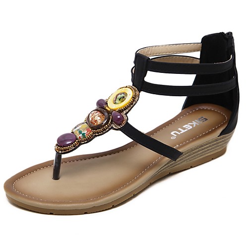 Women's Sandals Summer Wedge Heel Open Toe Daily PU Black / Beige / Dark Blue
Women's Sandals Summer Wedge Heel Open Toe Daily PU Black / Beige / Dark Blue