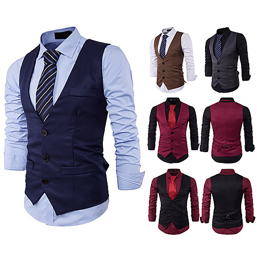 Gentleman Kingsman Vintage Masquerade Vest Waistcoat Men's Slim Fit Costume Black / Burgundy / Camel Vintage Cosplay Event / Party Sleeveless
Gentleman Kingsman Vintage Masquerade Vest Waistcoat Men's Slim Fit Costume Black / Burgundy / Camel Vintage Cosplay Event / Party Sleeveless