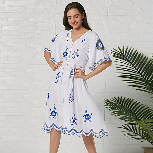 Women's Swing Dress Knee Length Dress - Half Sleeve Geometric Summer Casual 2020 White S M L XL
Women's Swing Dress Knee Length Dress - Half Sleeve Geometric Summer Casual 2020 White S M L XL