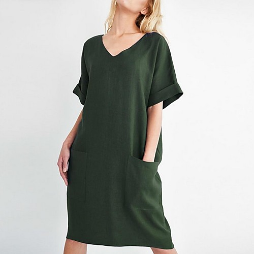 Women's A-Line Dress Knee Length Dress - Short Sleeves Solid Color Summer Casual 2020 Wine Black Green Navy Blue S M L XL XXL XXXL XXXXL
Women's A-Line Dress Knee Length Dress - Short Sleeves Solid Color Summer Casual 2020 Wine Black Green Navy Blue S M L XL XXL XXXL XXXXL