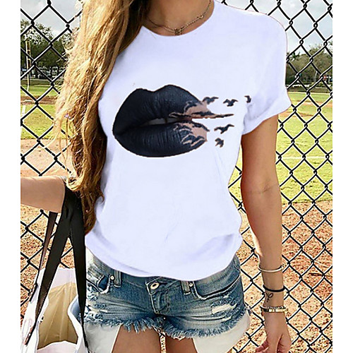 Women's Tops Graphic T-shirt - Print Round Neck Basic Daily Spring Summer White XS S M L XL 2XL 3XL 4XL
Women's Tops Graphic T-shirt - Print Round Neck Basic Daily Spring Summer White XS S M L XL 2XL 3XL 4XL