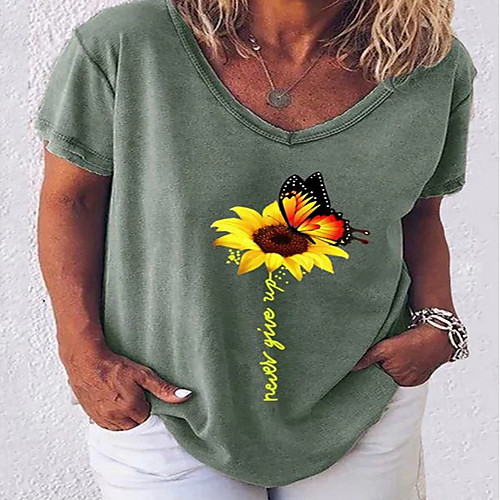 Women's Tops Graphic T-shirt V Neck Daily Summer White Black Blue Red Green Gray S M L XL 2XL 3XL 5XL
Women's Tops Graphic T-shirt V Neck Daily Summer White Black Blue Red Green Gray S M L XL 2XL 3XL 5XL