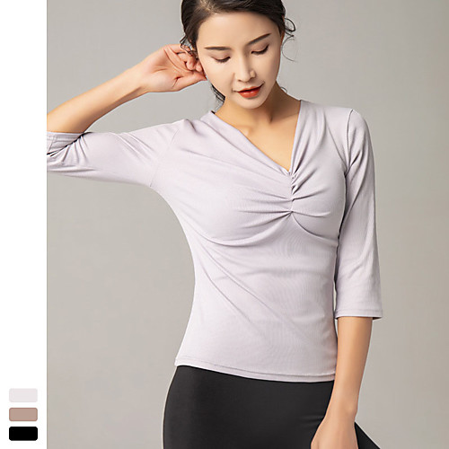 Women's Yoga Top Fashion White Black Khaki Yoga Fitness Running Top 3/4 Length Sleeve Sport Activewear Quick Dry Breathable Comfortable Stretchy
Women's Yoga Top Fashion White Black Khaki Yoga Fitness Running Top 3/4 Length Sleeve Sport Activewear Quick Dry Breathable Comfortable Stretchy