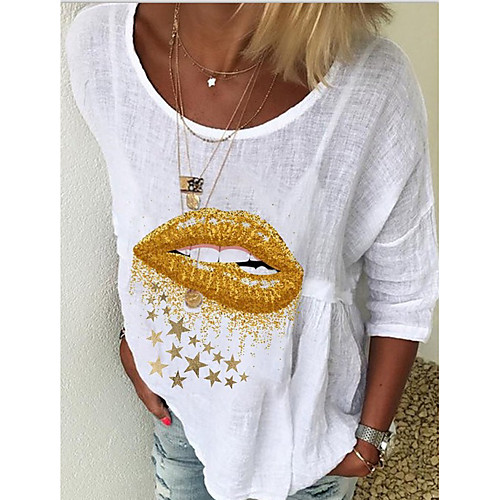Women's T-shirt Graphic Tops Round Neck Loose Cotton Daily White S M L XL 2XL
Women's T-shirt Graphic Tops Round Neck Loose Cotton Daily White S M L XL 2XL