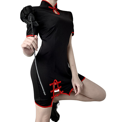 Women's Cheongsam Dress Knee Length Dress - Short Sleeves Solid Color Summer Sexy 2020 Black S M L
Women's Cheongsam Dress Knee Length Dress - Short Sleeves Solid Color Summer Sexy 2020 Black S M L