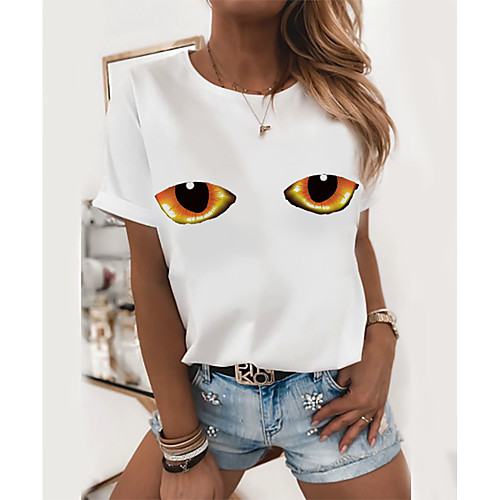 Women's T-shirt Graphic Tops - Print Round Neck Basic Daily Spring Summer White XS S M L XL 2XL 3XL 4XL
Women's T-shirt Graphic Tops - Print Round Neck Basic Daily Spring Summer White XS S M L XL 2XL 3XL 4XL