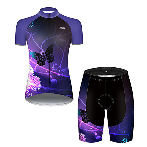 21Grams Women's Short Sleeve Cycling Jersey with Shorts Violet Butterfly Bike Breathable Sports Butterfly Mountain Bike MTB Road Bike Cycling Clothing Apparel / Stretchy
21Grams Women's Short Sleeve Cycling Jersey with Shorts Violet Butterfly Bike Breathable Sports Butterfly Mountain Bike MTB Road Bike Cycling Clothing Apparel / Stretchy
